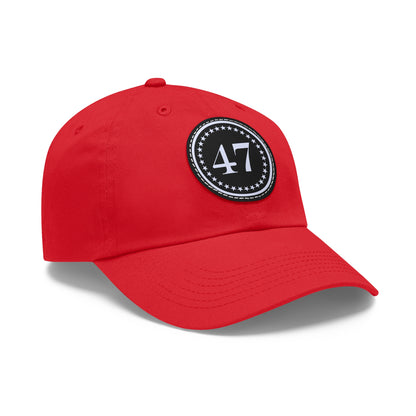 Red 47 Hat with Leather Patch