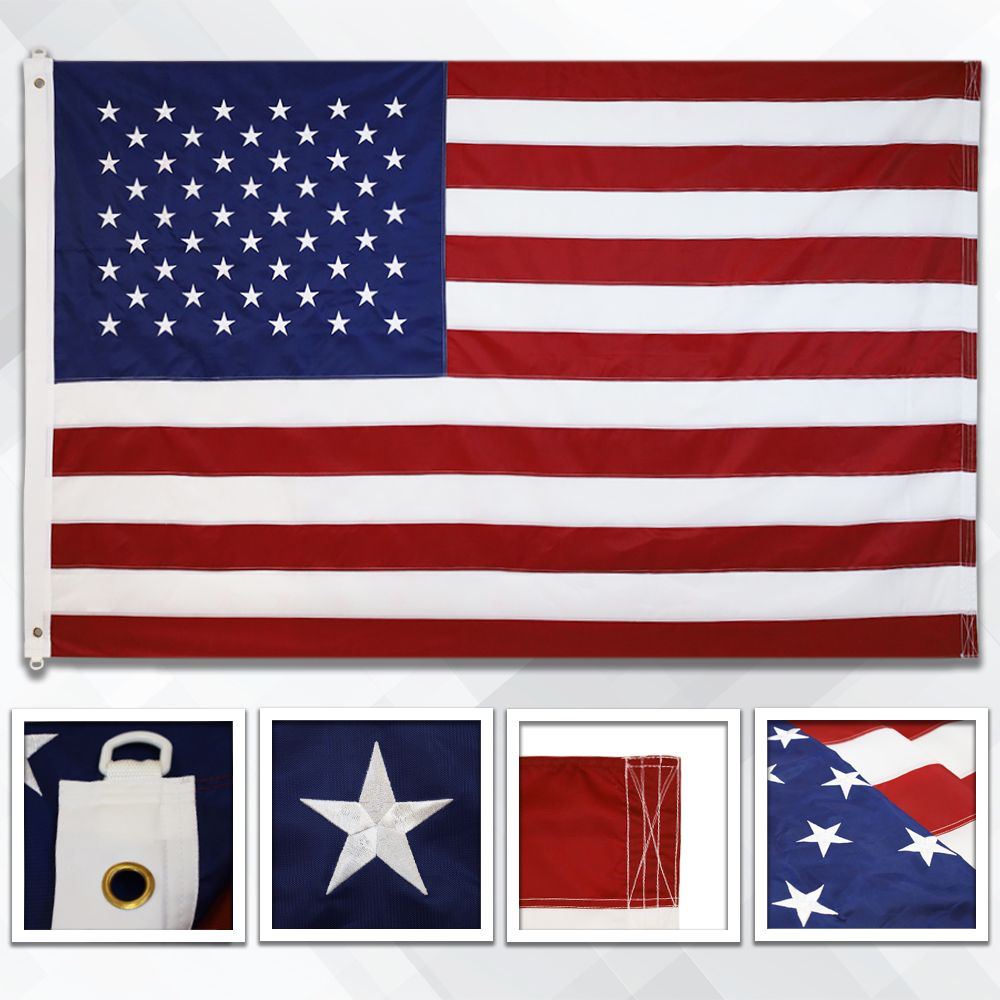 Premium USA Embroidered Flag (Multiple Sizes)