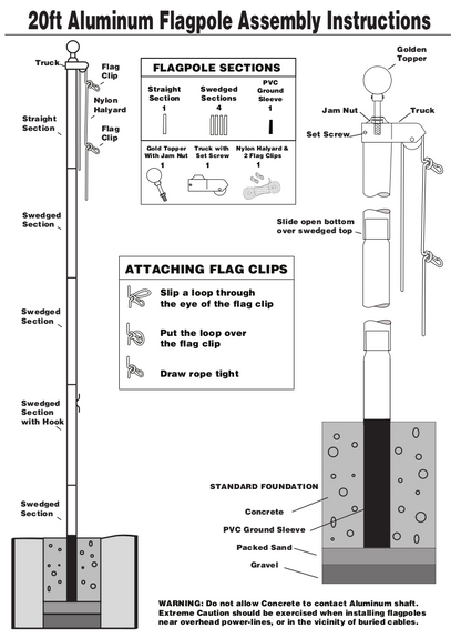 Residential Sectional Aluminum Flagpole